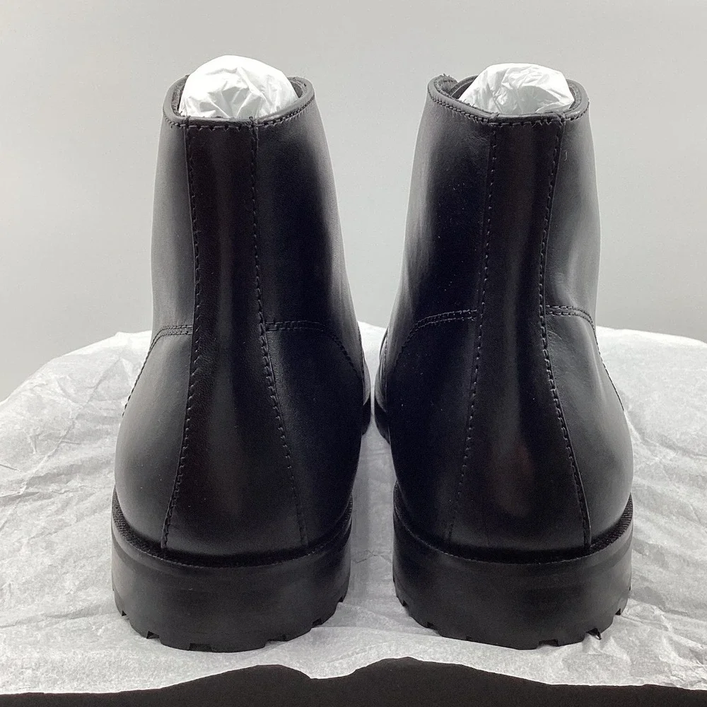 The Men's Store Bloomingdale's Black Leather Cap Toe Combat Boots Mens 8.5